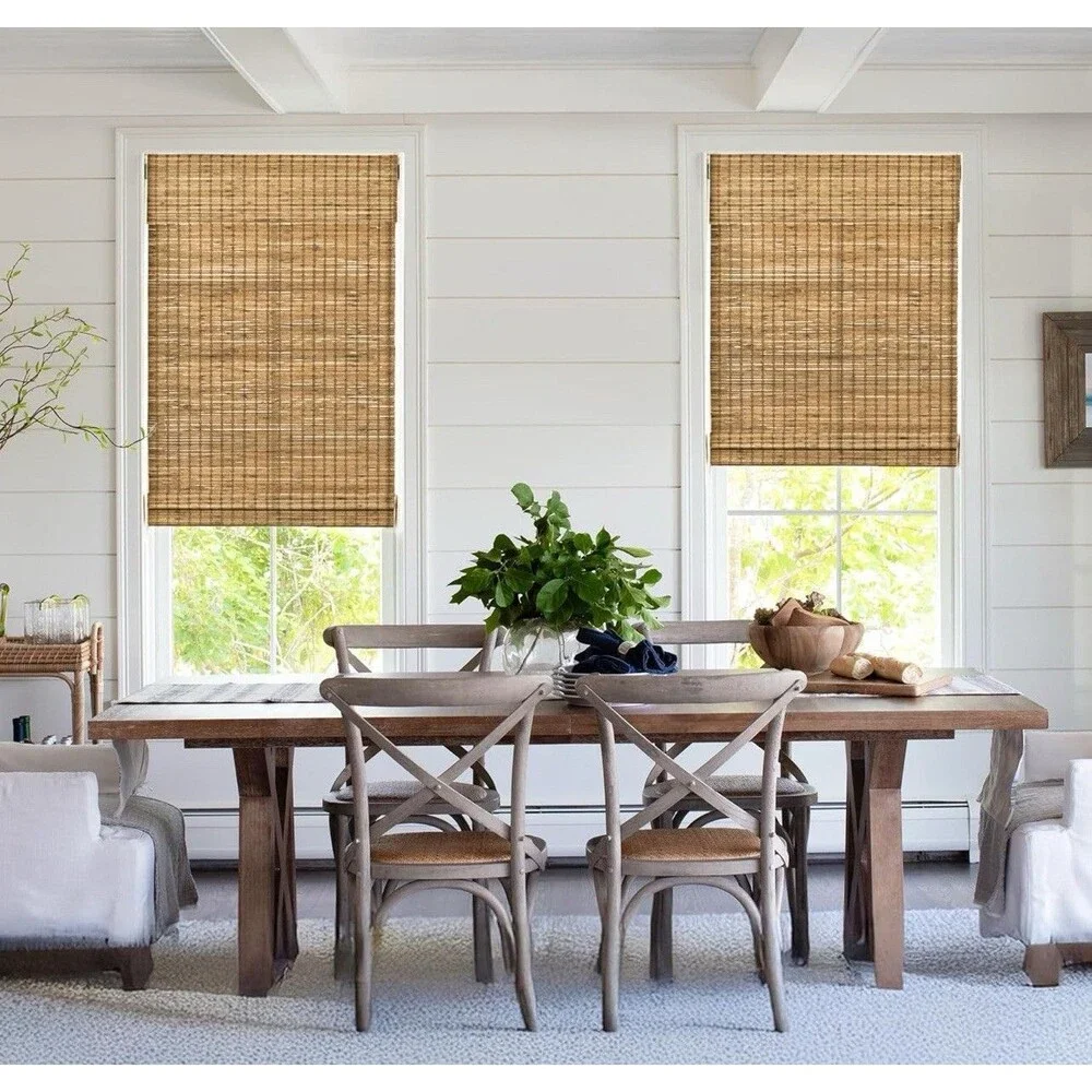 LazBlinds NoTools NoDrill Cordless Bamboo Roman ShadesLight Filtering 25.5”x64”